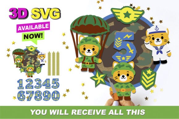 3D Army Men Cake Topper: Instant SVG Download