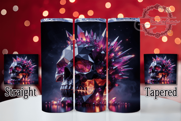 3D Crystal Skull Gothic Art Tumbler: A Digital Design for Bold Projects
