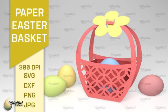 3D Easter Basket Paper Cut Easter SVG for Crafts