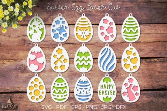 3D Easter Egg Laser Cut & Paper Cut Files for Crafts