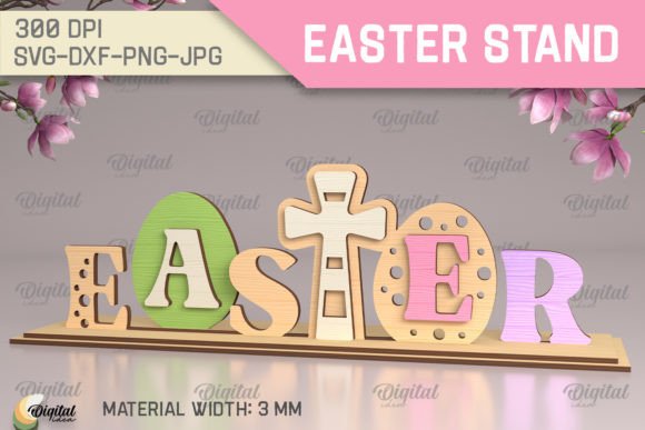 3D Easter Stand Laser Cut SVG for Creative Projects
