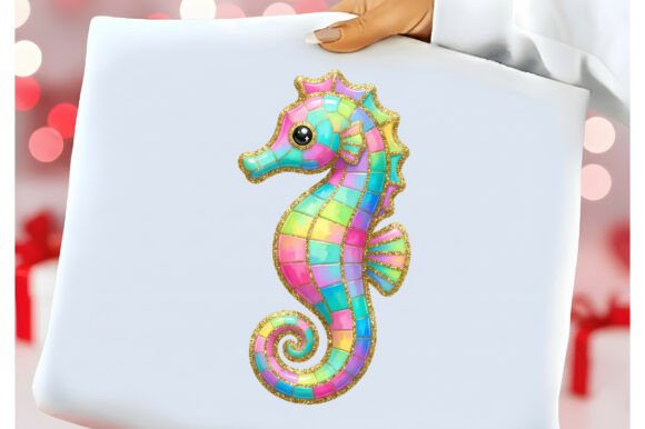 3D Preppy Summer Seahorse PNG for Creative Projects