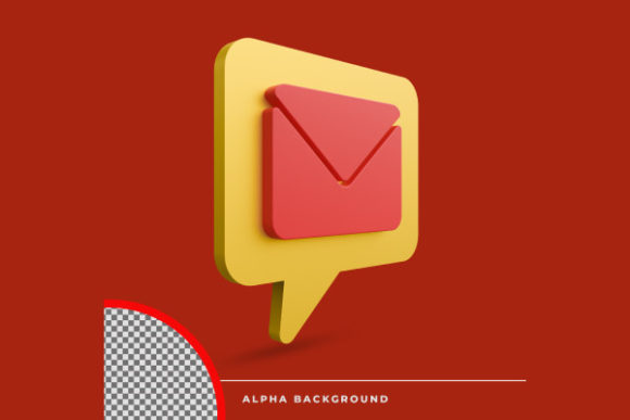 3D Rendering Isolated Message Icon: A Creative Design Asset