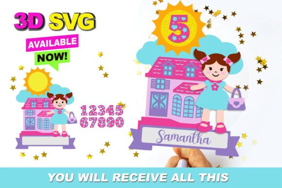 Baby Doll Cake Topper 3D SVG: Creative Digital Cut Files