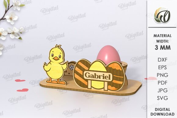 Create H1 From Easter Egg Stand LaserCut. 3D Egg Holder MAXIMUM 60 CHARACTERS with Rules Natural, not keyword stuffing, Plain text title only, no list, no explanation, no quotes, no markdown