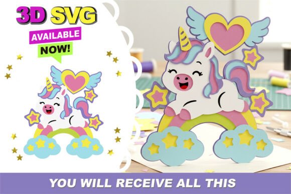 Enchant Your Designs with a Magical Unicorn Cake Topper SVG