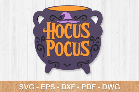 Hocus Pocus, Halloween Sign 3d Svg