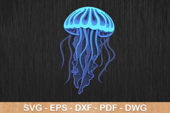 Jellyfish 3D Layered SVG: Stunning Laser Cut Designs