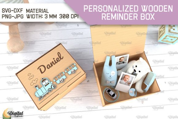 Memory Box for Baby with Name: A 3D Digital Design Asset