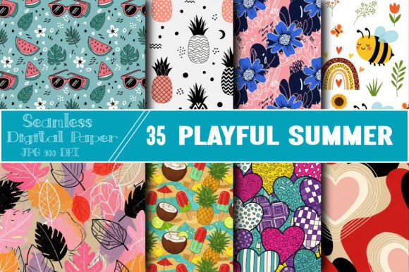 Playful Summer Pattern: A Burst of Vibrant Design for Every Project