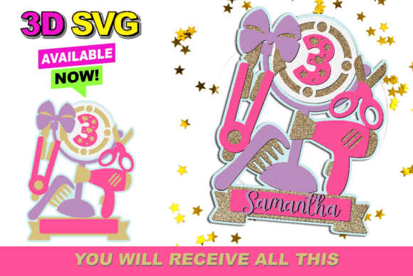 Stunning 3D Hair Style Cake Toppers & SVG Designs