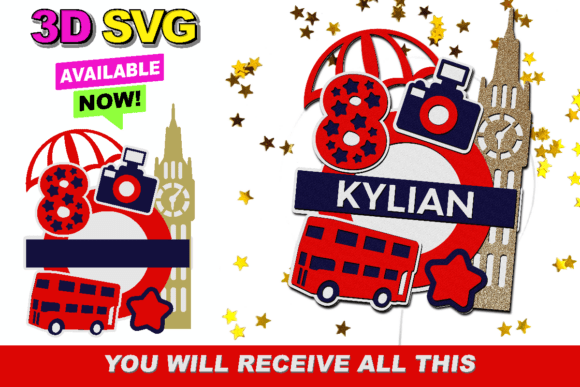 Stunning London Cake Topper 3D SVG for Instant Download