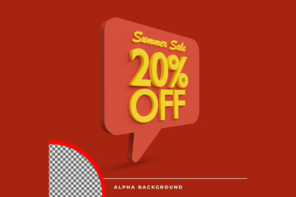Summer Sale Discount Offer Icon: A 3D Mockup for Your Designs