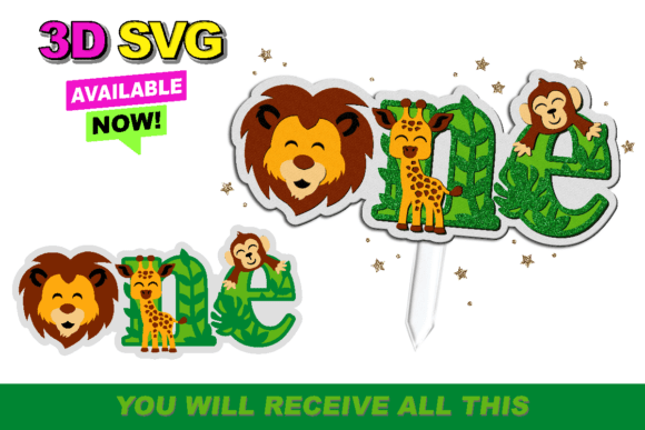 Wild One Cake Topper 3D SVG: Creative Design Solutions